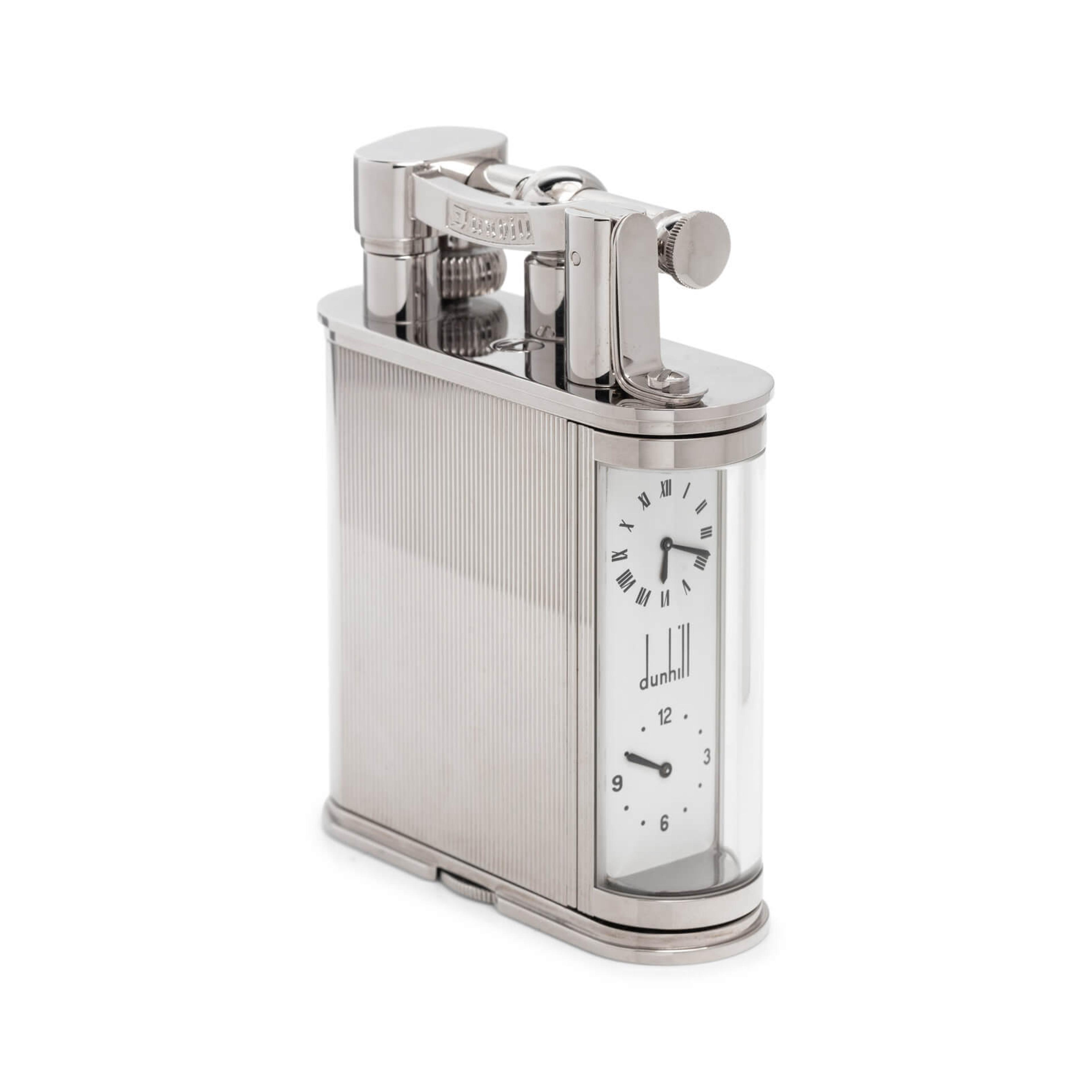 Dunhill Limited Edition Giant Double Clock Lighter on white background