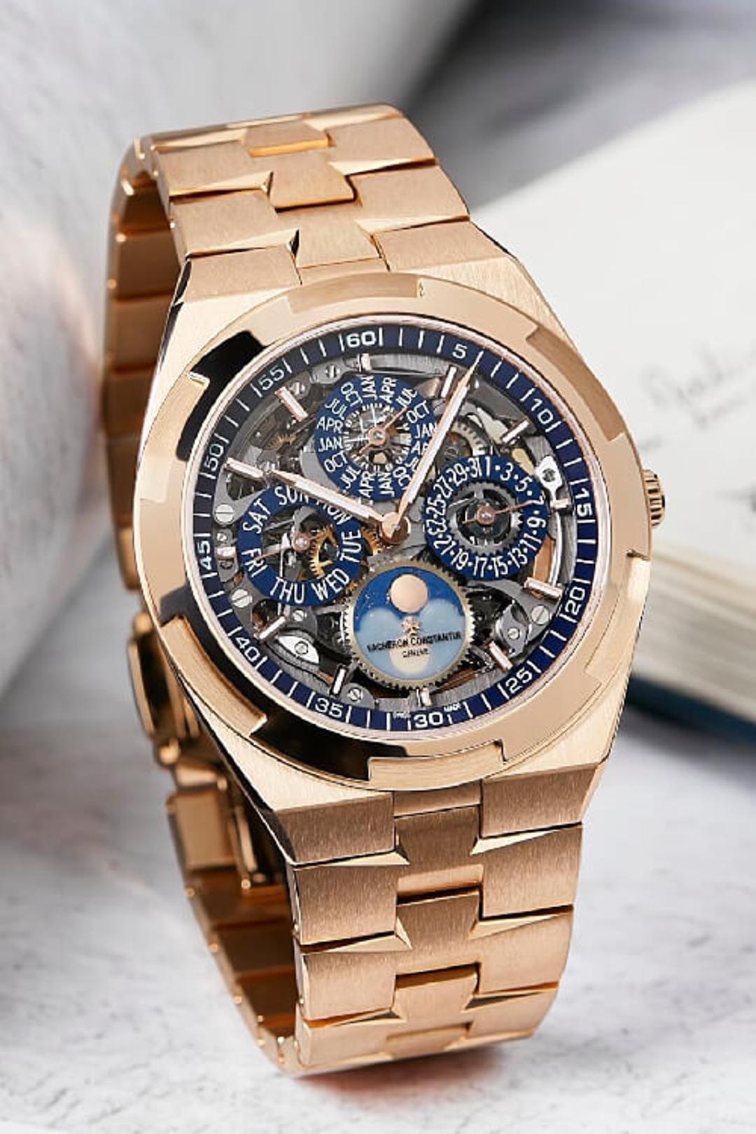 Vacheron Constantin Overseas Perpetual Calendar Ultra-Thin Skeleton in Pink Gold. Reference Numver: 4300V/120R-B642